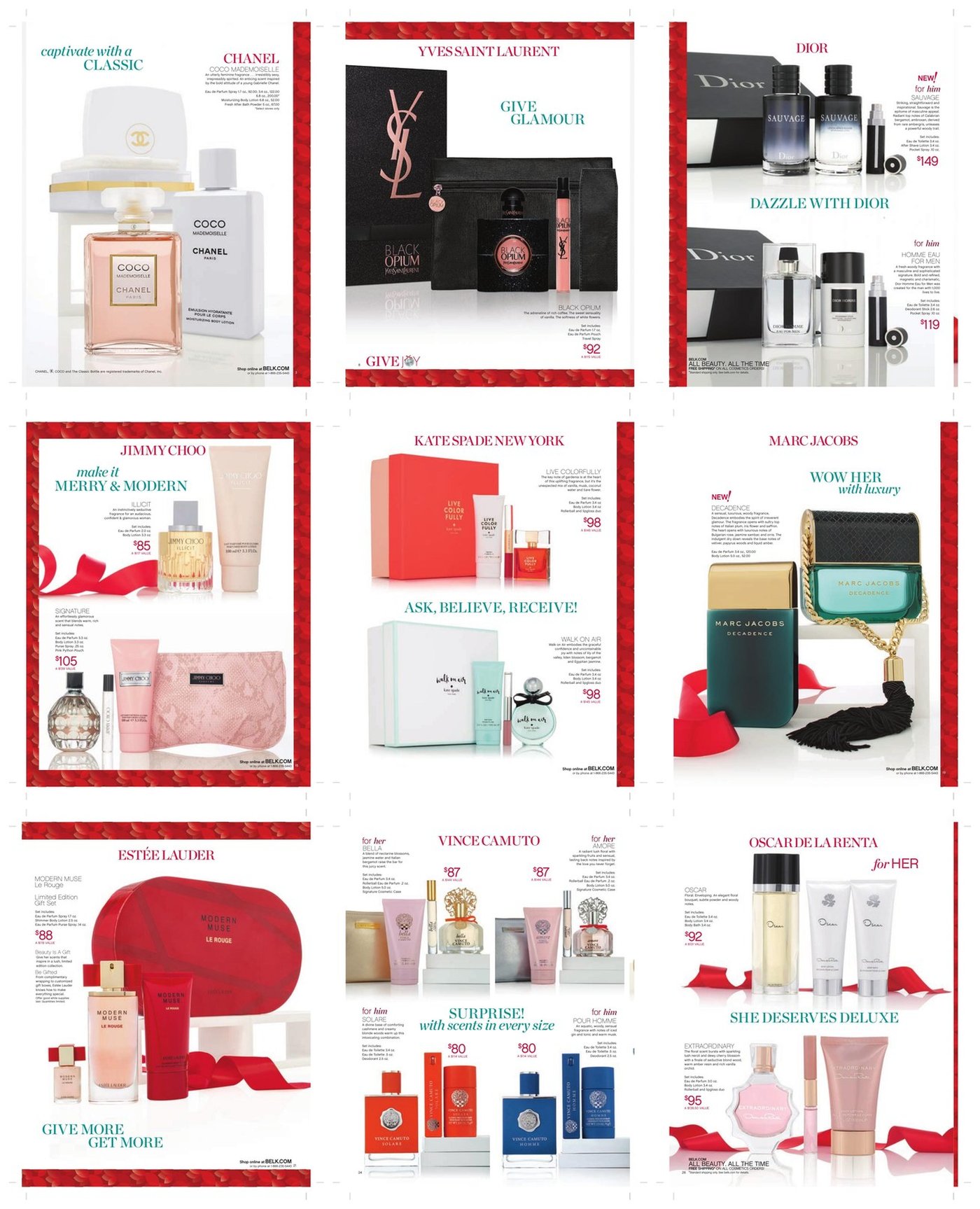 Belk Beauty Prestige Fragrance Gift Guide interior spreads