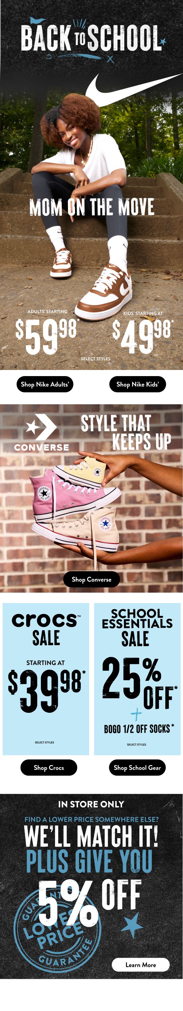Shoe Carnival — Nike Mom On The Move / Converse Style That Keeps Up