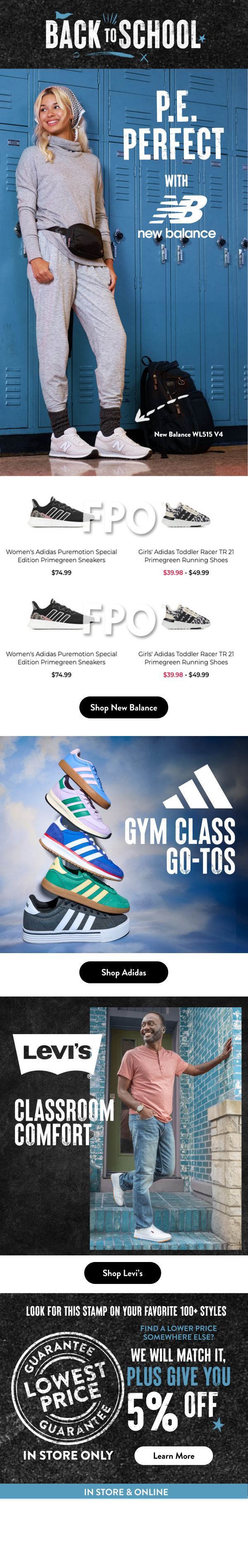 Shoe Carnival — New Balance P.E. Perfect / Adidas Gym Class Go-Tos