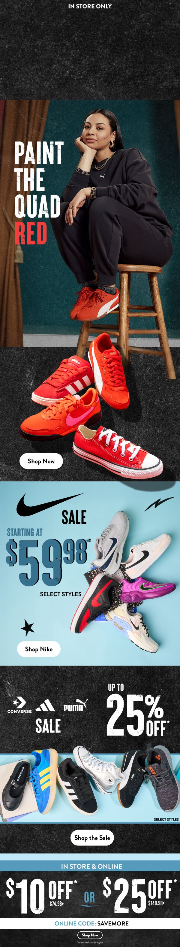 Shoe Carnival — Paint The Quad Red