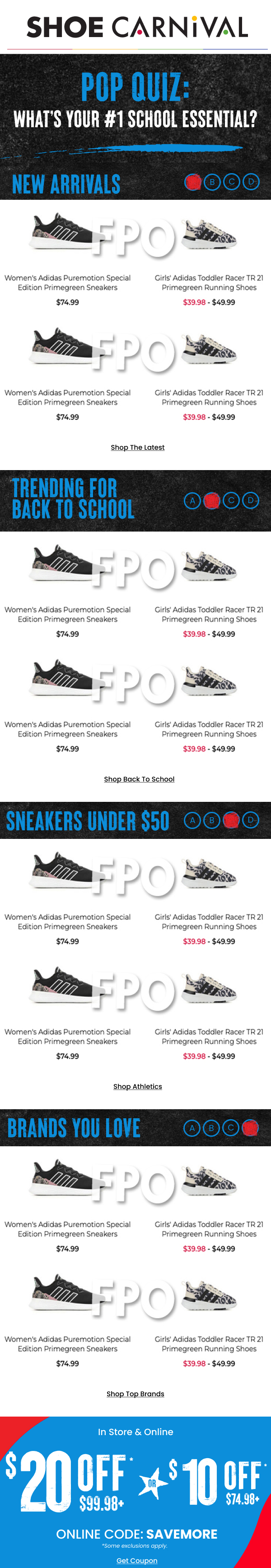 Shoe Carnival — Pop Quiz: What's Your #1 School Essential?