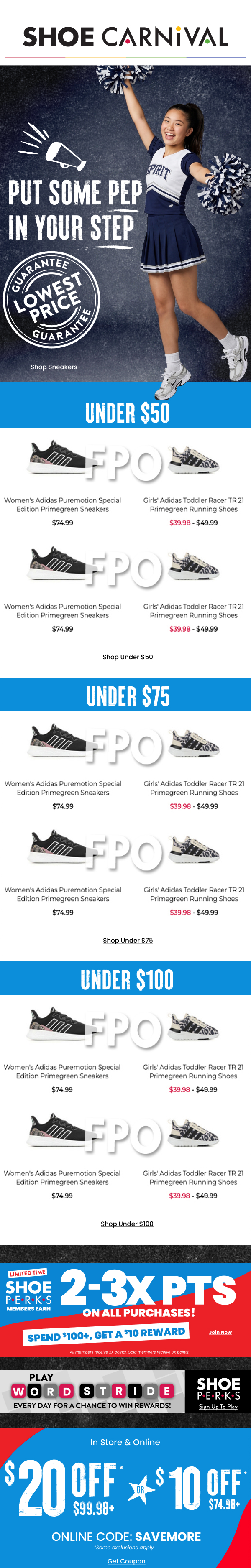 Shoe Carnival — Put Some Pep In Your Step