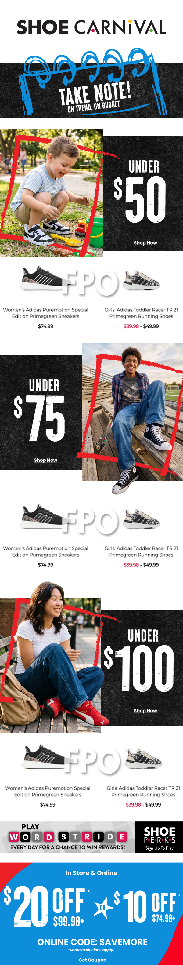 Shoe Carnival — Take Note! On Trend, On Budget