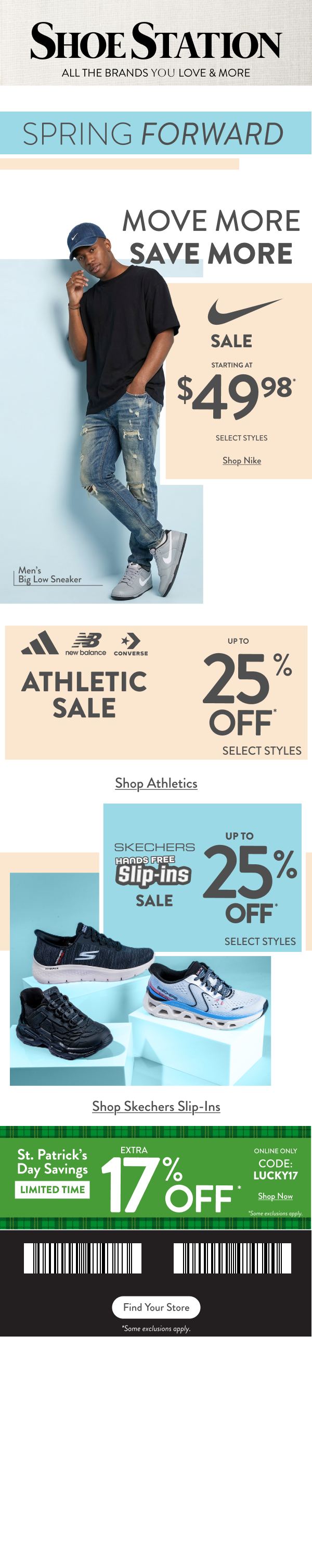 Shoe Station — Spring Forward: Move More, Save More
