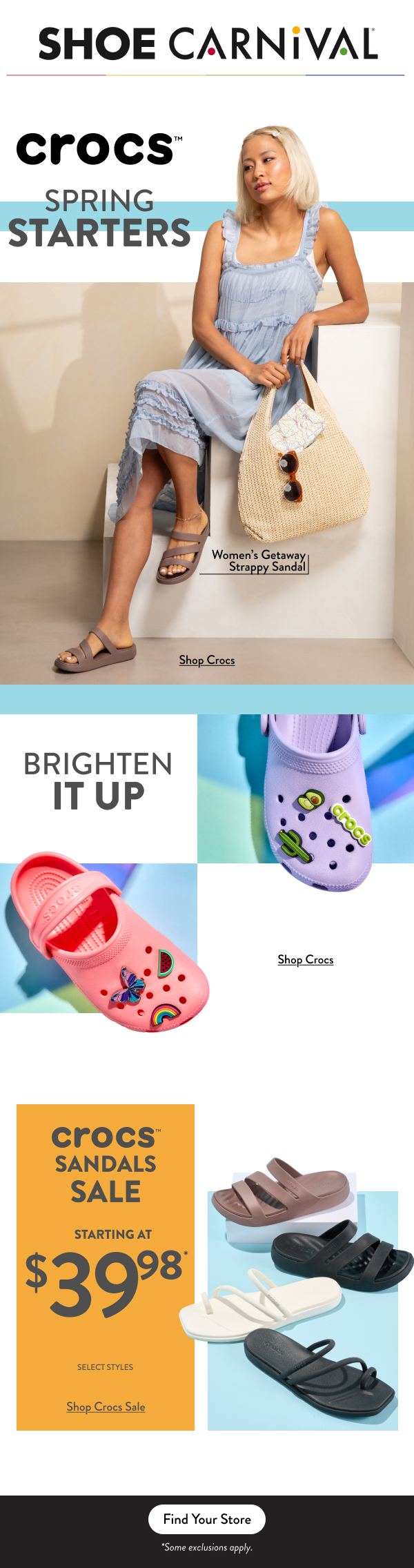 Shoe Carnival — Crocs: Spring Starters